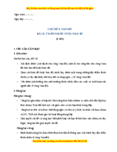 Giáo án Bài 24 Lịch sử & Địa lí lớp 4 Kết nối tri thức: Thiên nhiên vùng Nam Bộ