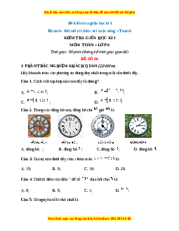 Đề thi giữa kì 1 Toán 6 Kết nối tri thức (Đề 6)