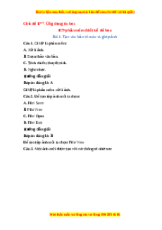 Trắc nghiệm Tin học 10 Chủ đề E(ICT) Bài 1: Tạo văn bản tô màu và ghép ảnh Tin học 10 Cánh diều