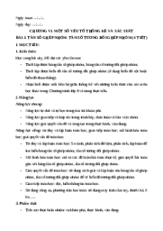 Giáo án Tần số ghép nhóm. Tần số tương đối ghép nhóm Toán 9 Cánh diều