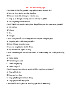 Bài tập trắc nghiệm Công nghệ lớp 5 Kết nối tri thức có đáp án