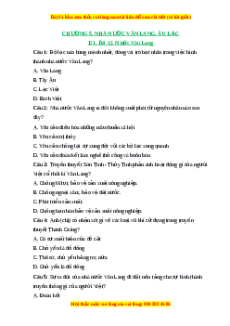 Trắc nghiệm Bài 12 Lịch sử 6 Cánh diều: Nước Văn Lang