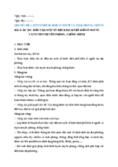 Giáo án chuyên đề Bài 8: Dự án Điều tra một số bệnh dịch phổ biến ở người và tuyên truyền Sinh học 11 Kết nối tri thức