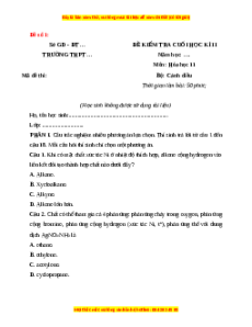 Đề thi cuối kì 2 Hóa Học 11 Cánh diều (Đề 1)
