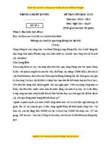 Đề thi cuối kì 2 Ngữ văn 8 Cánh diều (Đề 5)