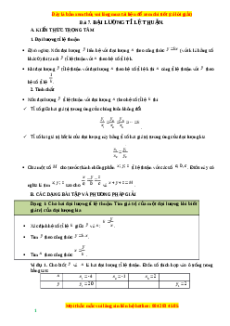 Chuyên đề Đại lượng tỉ lệ thuận Toán 7 Cánh diều