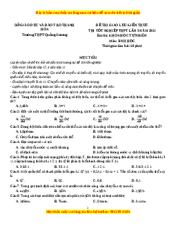 Đề thi thử Sinh Học trường Quảng Xương 1 lần 3 năm 2021