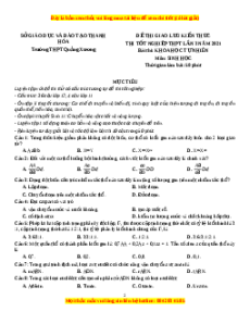 Đề thi thử Sinh Học trường Quảng Xương 1 lần 3 năm 2021