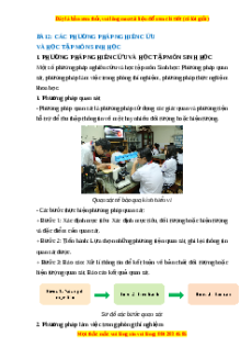 Lý thuyết Sinh học 10 Cánh diều Bài 2: Các phương pháp nghiên cứu và học tập môn Sinh học