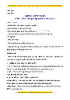 Giáo án Toán 6 Học kì 1 Chân trời sáng tạo