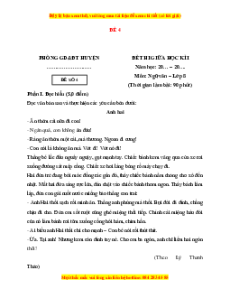 Đề thi giữa kì 1 Ngữ văn 8 Cánh diều (đề 4)