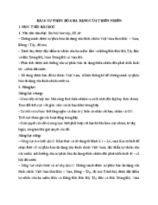 Giáo án Bài 3 Địa lí 12 Kết nối tri thức (2024): Sự phân hoá đa dạng của thiên nhiên