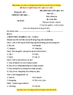 Đề thi giữa kì 1 Khoa học lớp 4 Cánh diều - Đề 2