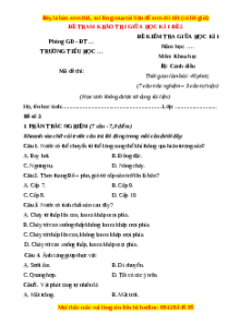 Đề thi giữa kì 1 Khoa học lớp 4 Cánh diều - Đề 2