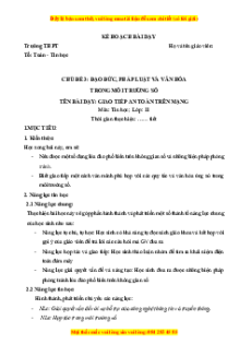 Giáo án Bài 9 Tin 11 Kết nối tri thức: Giao tiếp an toàn tên Internet
