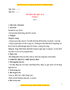 Giáo án Tuần 27 Tiếng Việt lớp 4 Chân trời sáng tạo