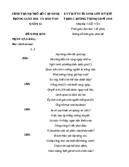 Đề minh họa thi vào lớp 10 Ngữ văn 2025 - Phòng GD Quận 12