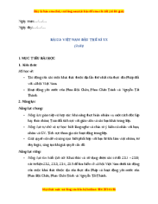 Giáo án Bài 23 Lịch sử 8 Chân trời sáng tạo (2024): Việt Nam đầu thế kỉ XX