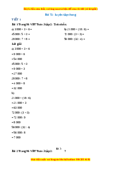 VBT Toán lớp 3 Bài 72 (Kết nối tri thức): Luyện tập chung