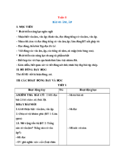 Giáo án Tuần 8 Tiếng Việt lớp 1 Cánh diều