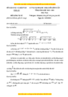 Đề thi HSG Toán 9 cấp tỉnh - Gia Lai năm học 2022 - 2023 có đáp án