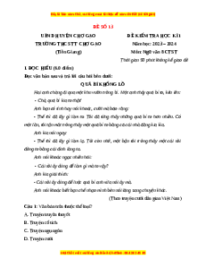 Đề thi cuối kì 1 Ngữ văn 8 Chân trời sáng tạo - Đề 13