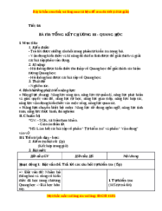 Giáo án Tổng kết chương 3: Quang học Vật lí 9