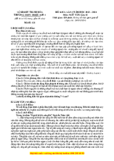 Đề thi thử tốt nghiệp Ngữ Văn trường THPT Triệu Sơn 4 năm 2024