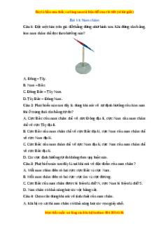 Trắc nghiệm Nam châm KHTN 7 Cánh diều