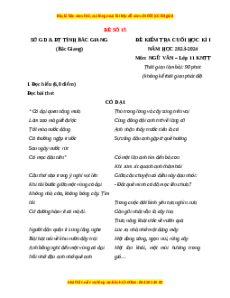 Đề thi cuối kì 1 Ngữ văn 11 Kết nối tri thức - Đề 15