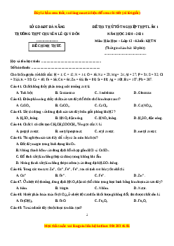 Đề thi thử Hóa Học trường Chuyên lê Quý Đôn năm 2021