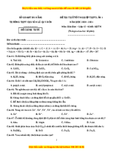 Đề thi thử Hóa Học trường Chuyên lê Quý Đôn năm 2021