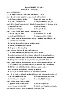 Câu hỏi ôn tập + Đề kiểm tra GDCD 7 Bài 6 (chung cho ba sách)