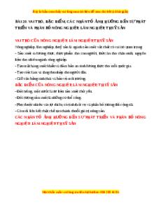 Lý thuyết Bài 20 Địa lí 10 Cánh diều: Vai trò, đặc điểm, các nhân tố ảnh hưởng đến sự phát triển và phân bố nông nghiệp, lâm nghiệp, thuỷ sản