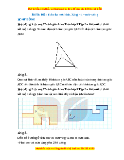 Giải Sgk Toán lớp 3 Bài 51: Diện tích của một hình. Xăng - ti -mét vuông (Kết nối tri thức)