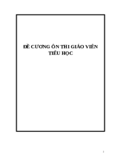 Đề cương ôn thi Viên chức Giáo viên Tiểu học 2026