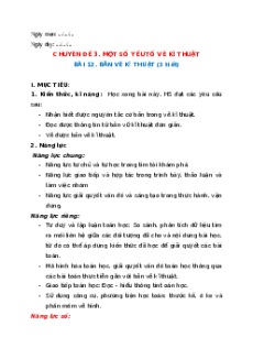 Giáo án chuyên đề NLS Toán 11 Kết nối tri thức Bài 12: Bản vẽ kĩ thuật