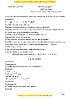 Đề thi cuối kì 1 Hóa học 9 sở GD&ĐT Lạng Sơn