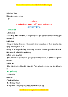Giáo án Ôn tập Toán lớp 1 Cánh diều