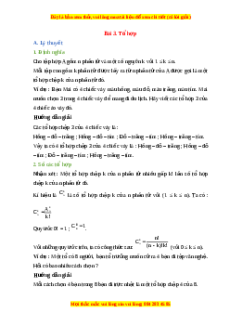 Lý thuyết Bài 3: Tổ hợp Toán 10 Cánh diều