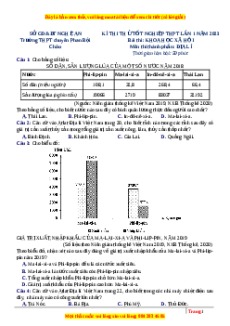Đề thi thử Địa lí trường Chuyên Phan Bội Châu - Nghệ An năm 2023