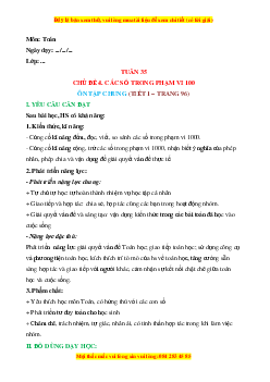 Giáo án Ôn tập chung (Trang 96) Toán lớp 2 Cánh diều