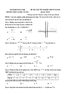 Đề thi thử tốt nghiệp THPT 2025 Toán trường THPT Lương Tài Số 2 - Bắc Ninh