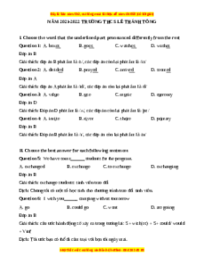 Đề thi giữa kì 1 Tiếng Anh 9 trường THCS Lê Thánh Tông