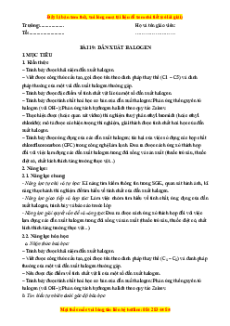 Giáo án Dẫn xuất halogen Hóa học 11 Kết nối tri thức