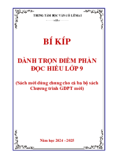 Bí kíp dành trọng điểm phần Đọc hiểu Ngữ văn 9
