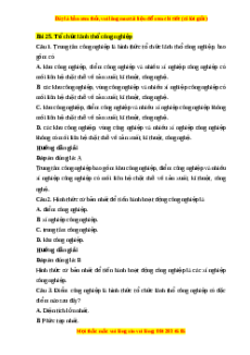 Trắc nghiệm Bài 25: Tổ chức lãnh thổ công nghiệp Địa lí 10 Cánh diều
