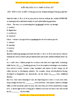 Đề thi cuối kì 2 Tiếng Anh lớp 12 trường THPT Ngô Gia Tự năm 2023