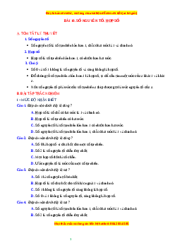Chuyên đề Số nguyên tố. Hợp số Toán 6 Cánh diều