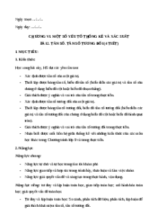 Giáo án Tần số. Tần số tương đối Toán 9 Cánh diều